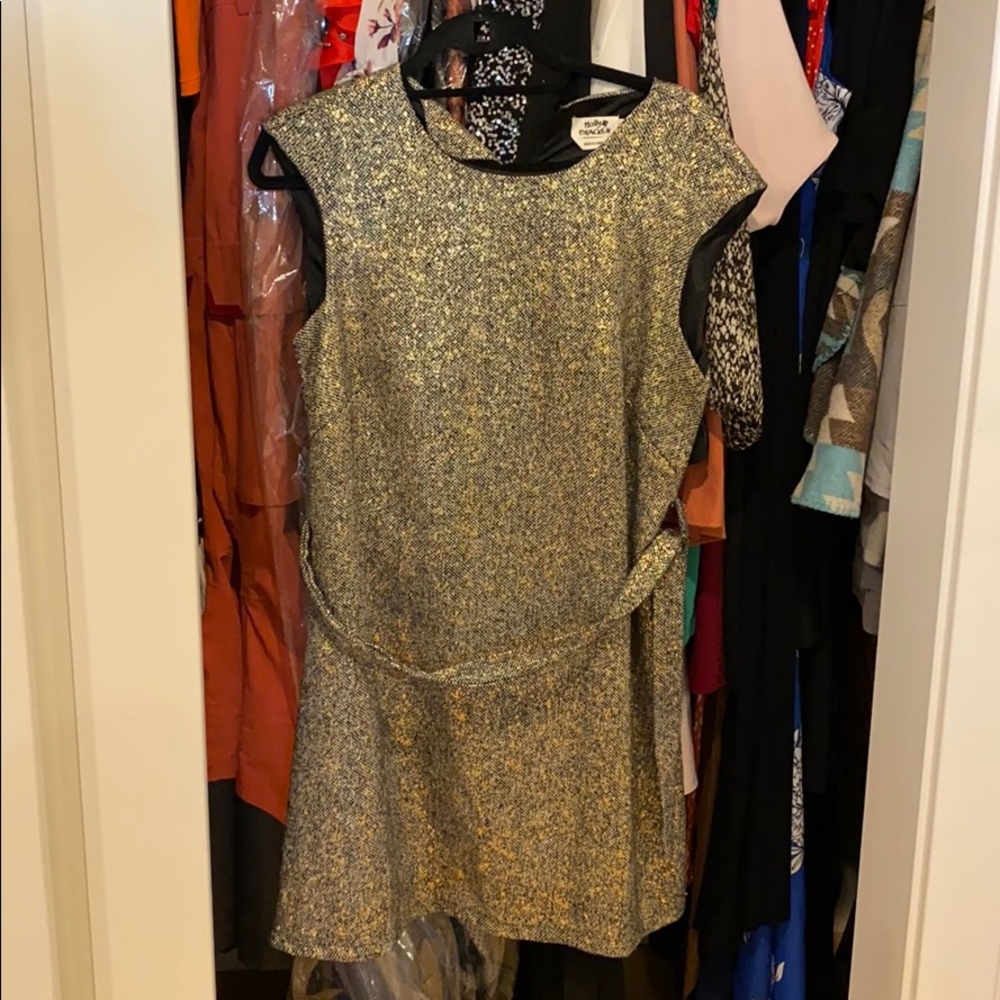 Winter gold tweed dress